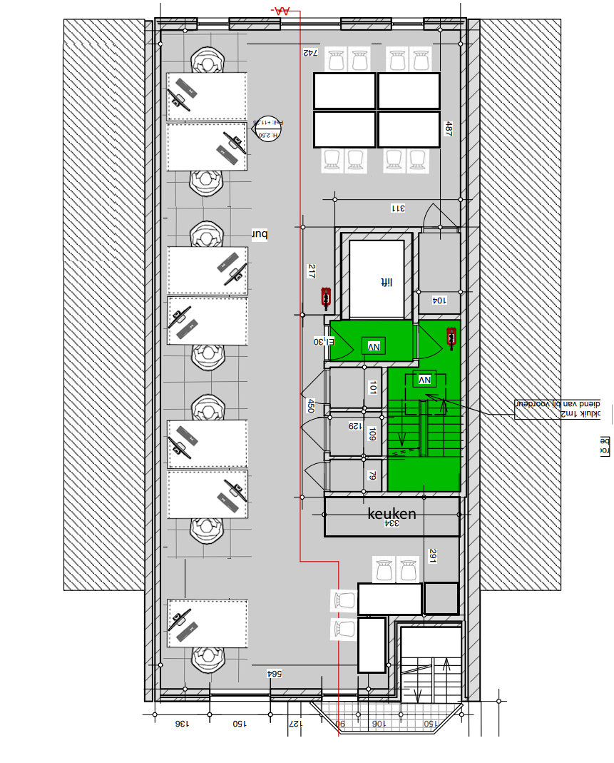 Gemeubelde inrichting 3e verdieping Bisschoppenhoflaan 380